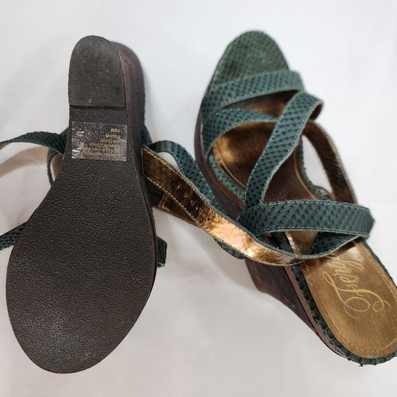 Green Women's Heel Platform Sandals - Size 9 - Picture 2 of 3